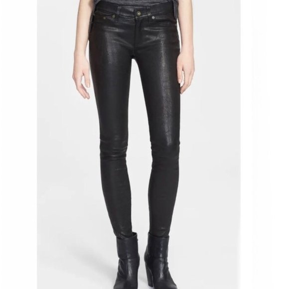 rag & bone Denim - NWT RAG & BONE Lambskin Leather Skinny Black Pants